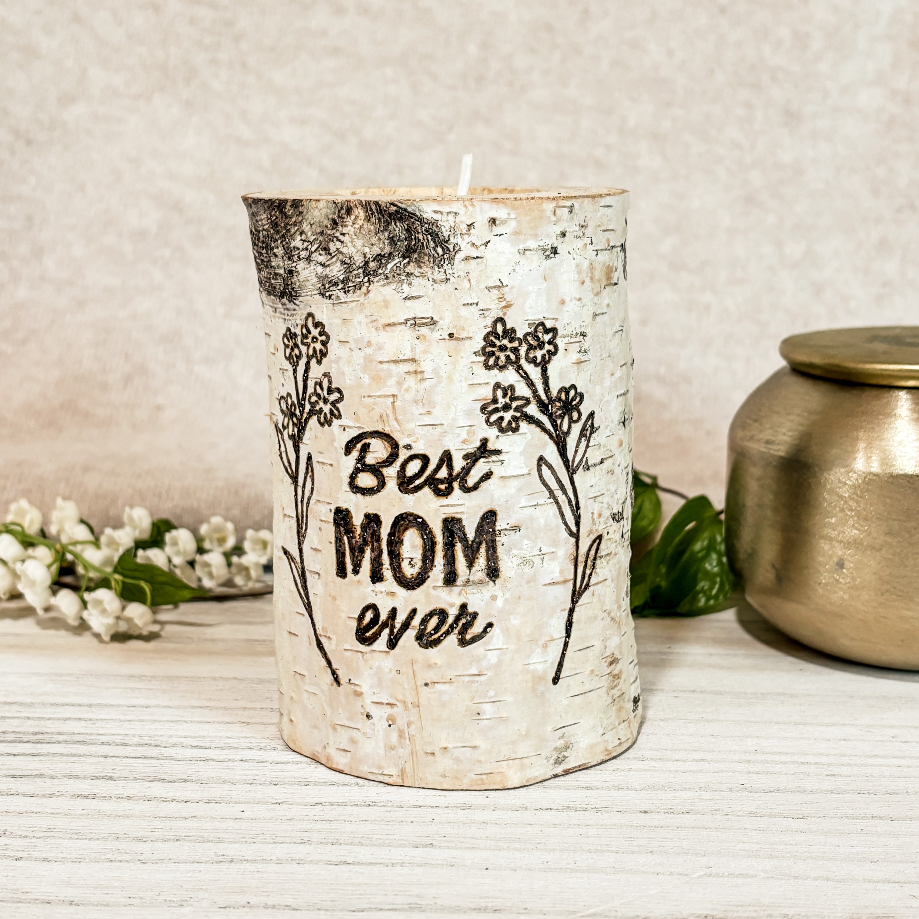 Handcrafted All Natural Birch Wood Candle - Best Mom