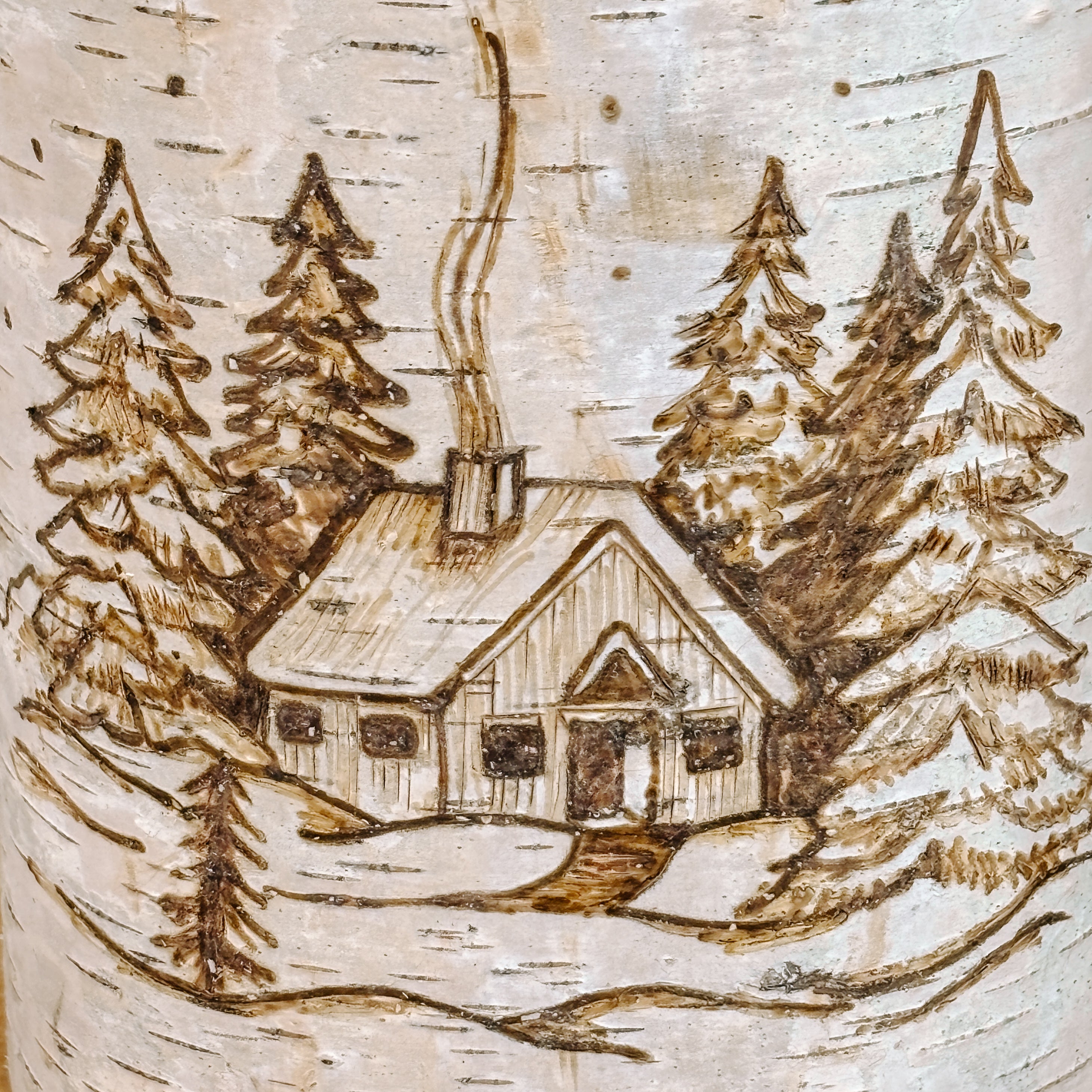 Handcrafted All Natural XL Birch Wood Candle - Cabin in the Woods