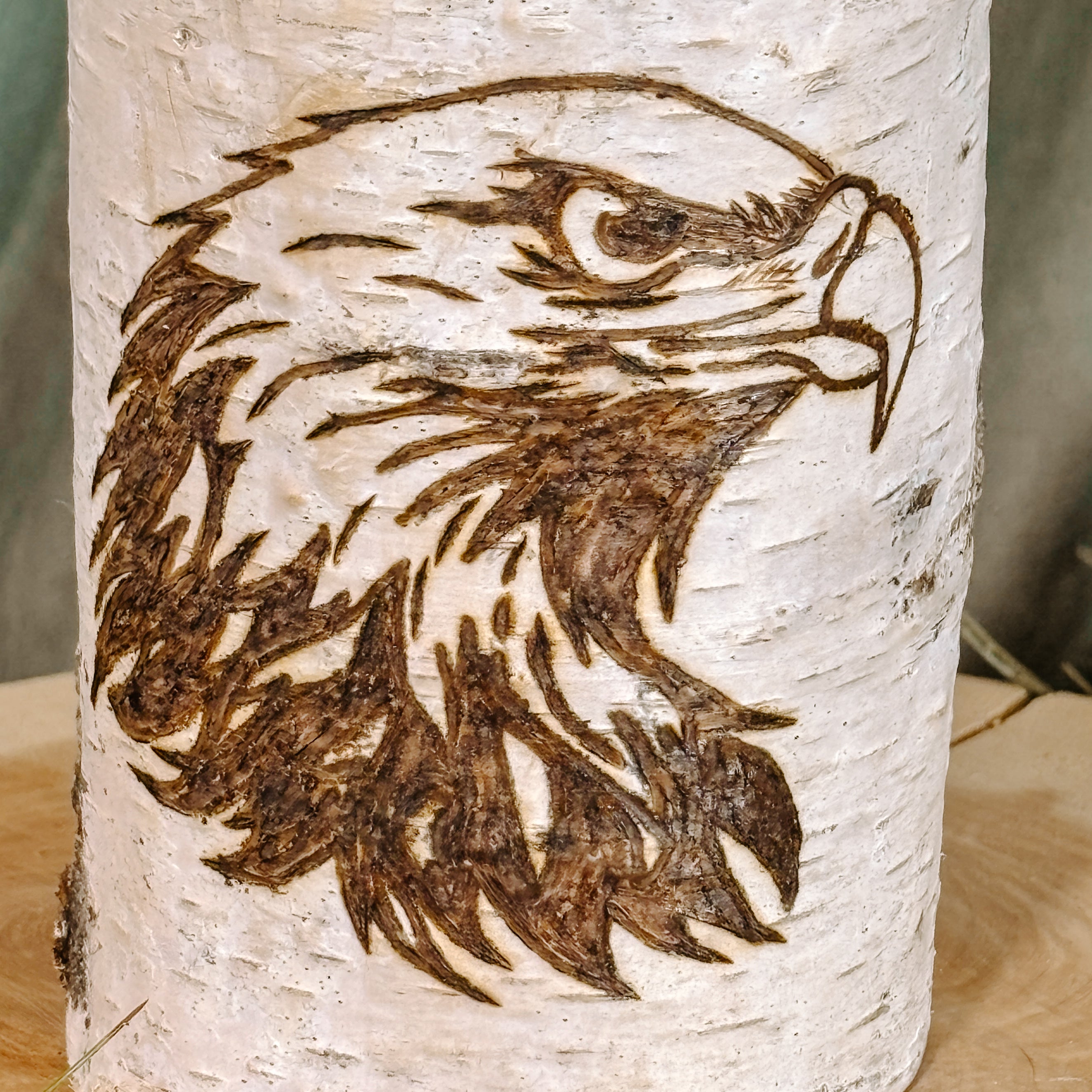 Handcrafted All Natural Birch Wood Candle - Bald Eagle