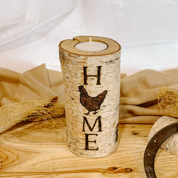 Handcrafted All Natural Birch Wood Candle - At Home with Chickens
