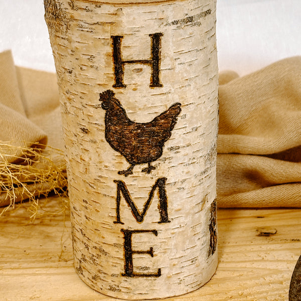 Handcrafted All Natural Birch Wood Candle - At Home with Chickens