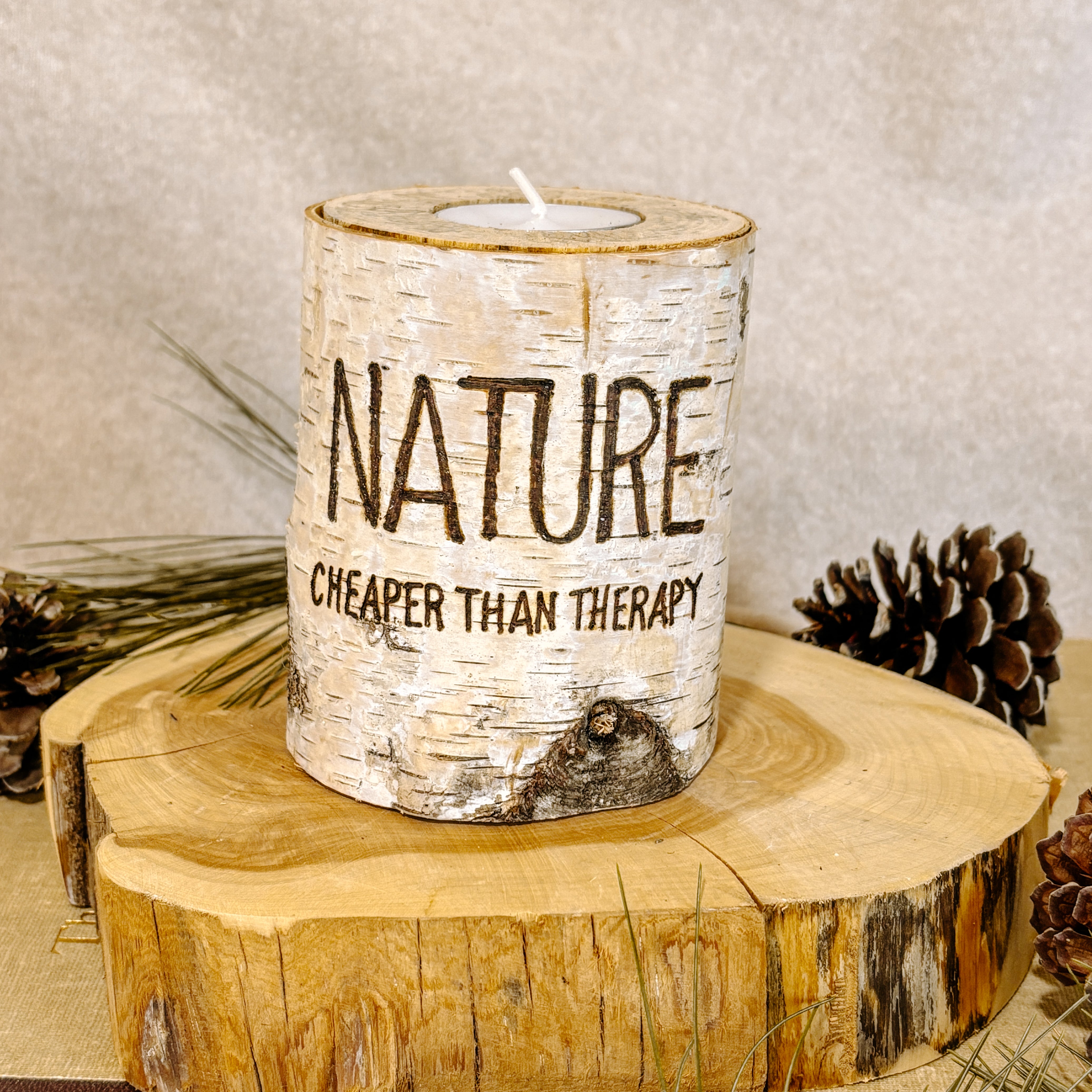 Handcrafted All Natural Birch Wood Candle - Nature Cheaper Than Therapy