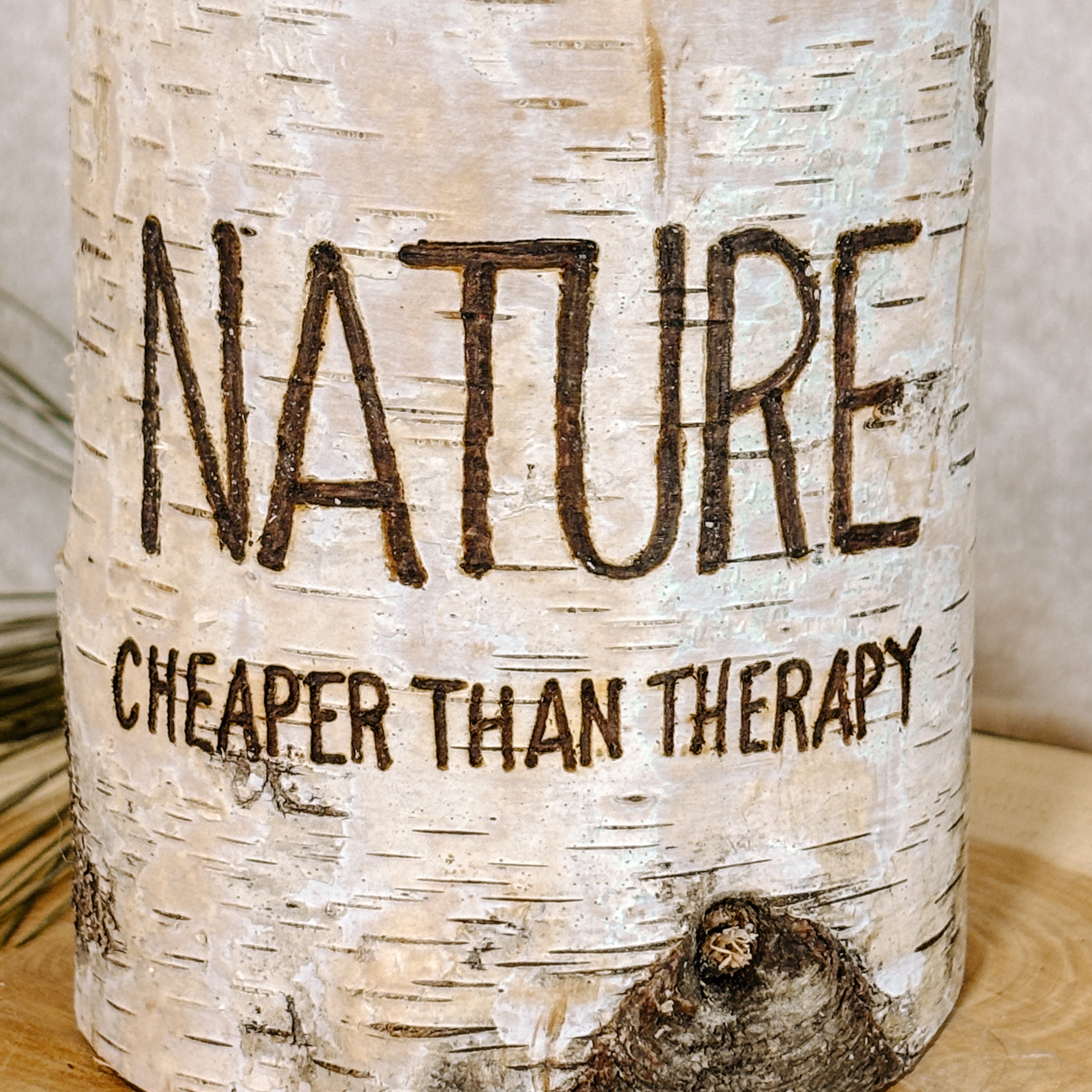 Handcrafted All Natural Birch Wood Candle - Nature Cheaper Than Therapy