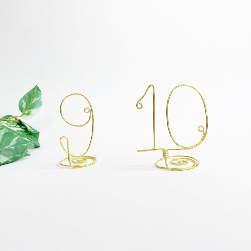 Free Standing Wire Table Numbers, Set of 5