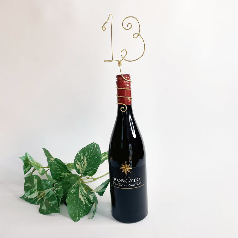 Wine Bottle Topper Table Numbers - Set of 5