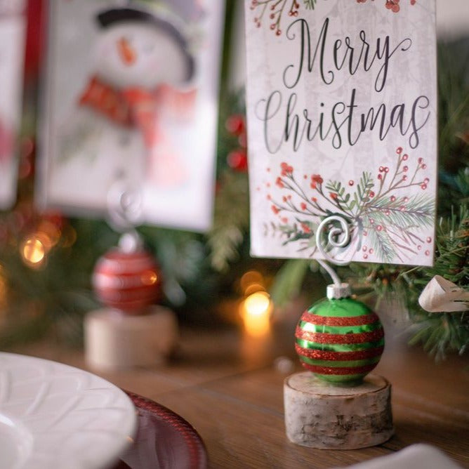 Holiday Ornament Card and Photo Display Stands-Set of 5