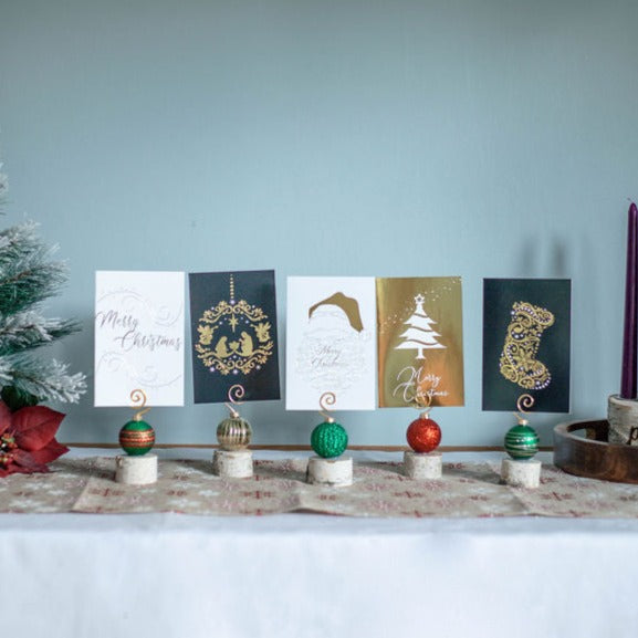 Holiday Ornament Card and Photo Display Stands-Set of 5