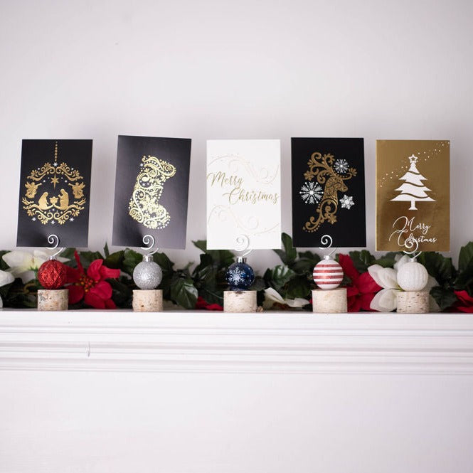 Holiday Ornament Card and Photo Display Stands-Set of 5