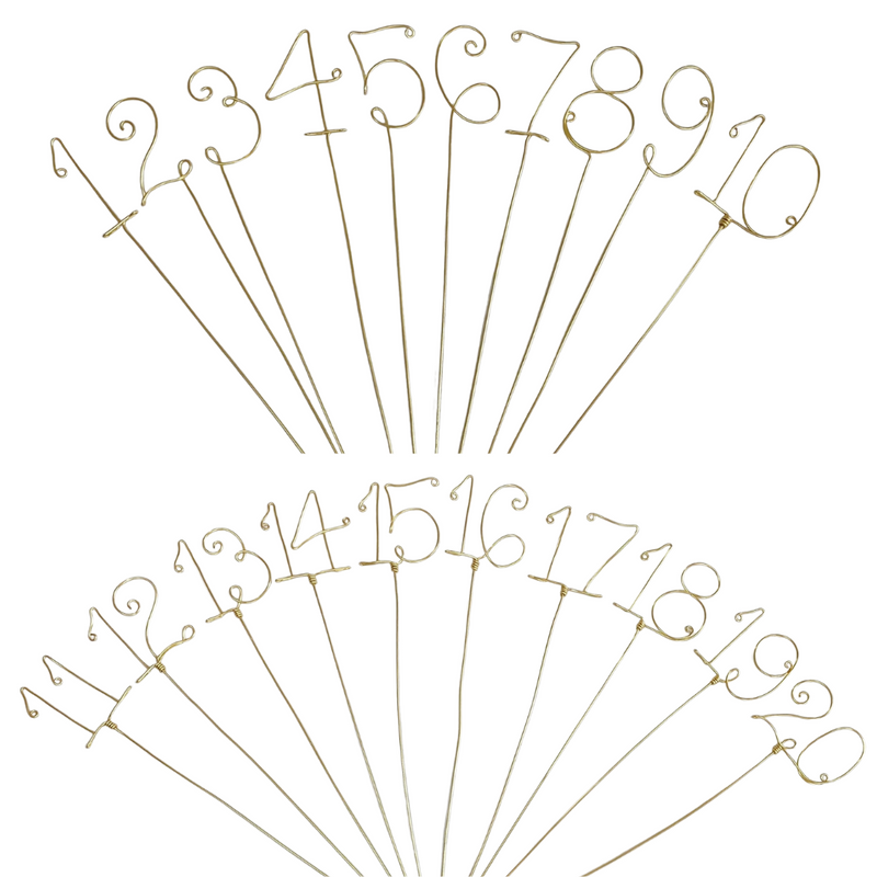 Wire Table Number Picks - Set of 5