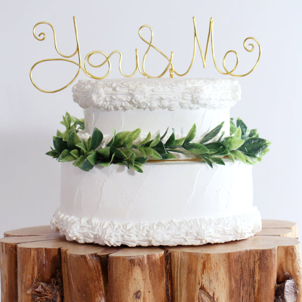 You and Me Wedding Cake Topper