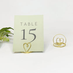 Heart Wire Table Number Holders - Set of 5