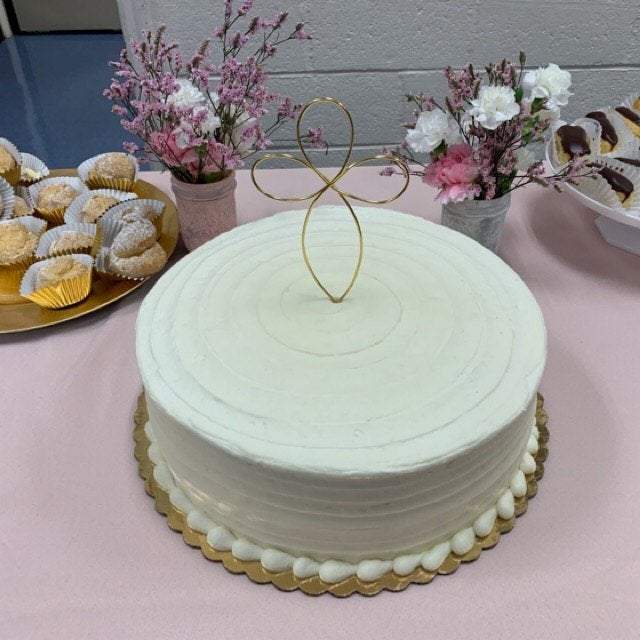 Cross Baptism Wire Cake Topper - JV Country Creations