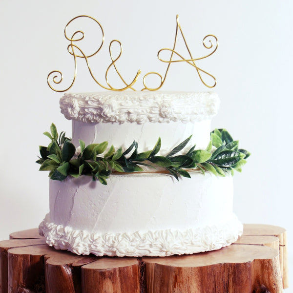 Monogram Wire Cake Topper - JV Country Creations