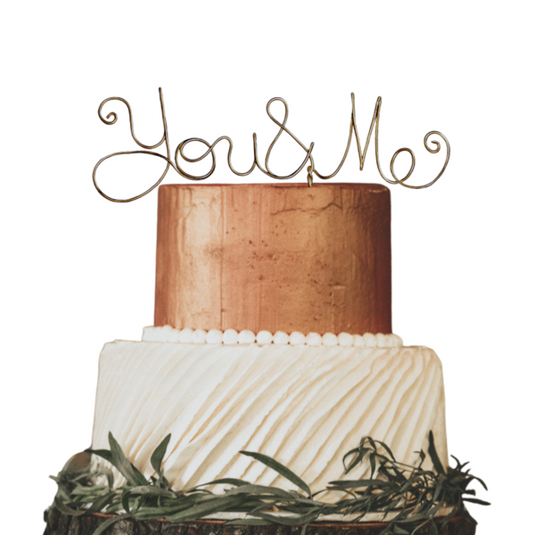 You and Me Wedding Cake Topper